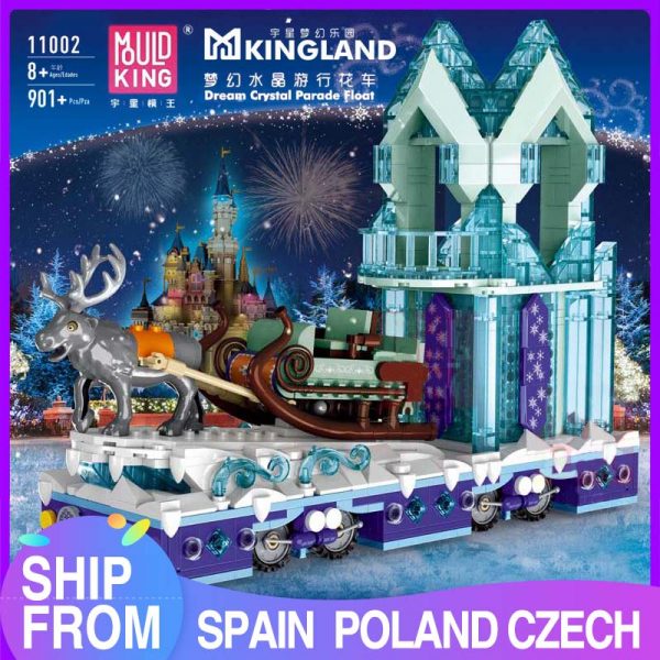 Mould King 11002 Friends Series Snow World Princess Fantasy Winter Village Sleigh Model With 41166 Building
