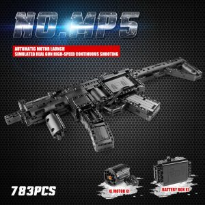 Mould King 14001 Motorized Block Gun With Moc 29369 Mp5 Submachine Gun Model Building Blocks Bricks 5