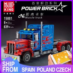 Mould King 15001 Technic The Peterbilt 389 Heavy Container Remote Control Truck Assembly Kits Building Blocks