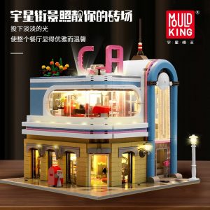 Mould King 16001 City Streetview Toys The Downtown Diner Model Sets Assembly Bricks Building Blocks Kids 1