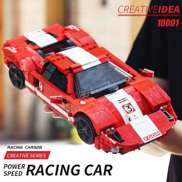Mould King Moc Technic Car Toys Red Phanton Fords Gt Racing Car Model 10001 Building Blocks 5