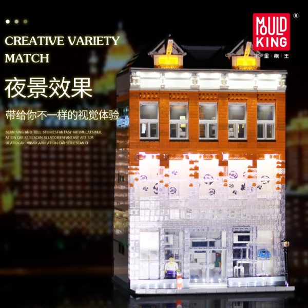 Mould King Moc Street View Light Chaneled Amsterdam Crystal Palace Model Building Blocks Bricks Compatible 16021 2