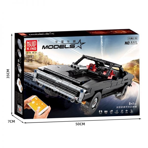 Mould King 13081 Technic App Motorized Car With Moc 17750 Ultimate Muscle Car Model Building Blocks 1