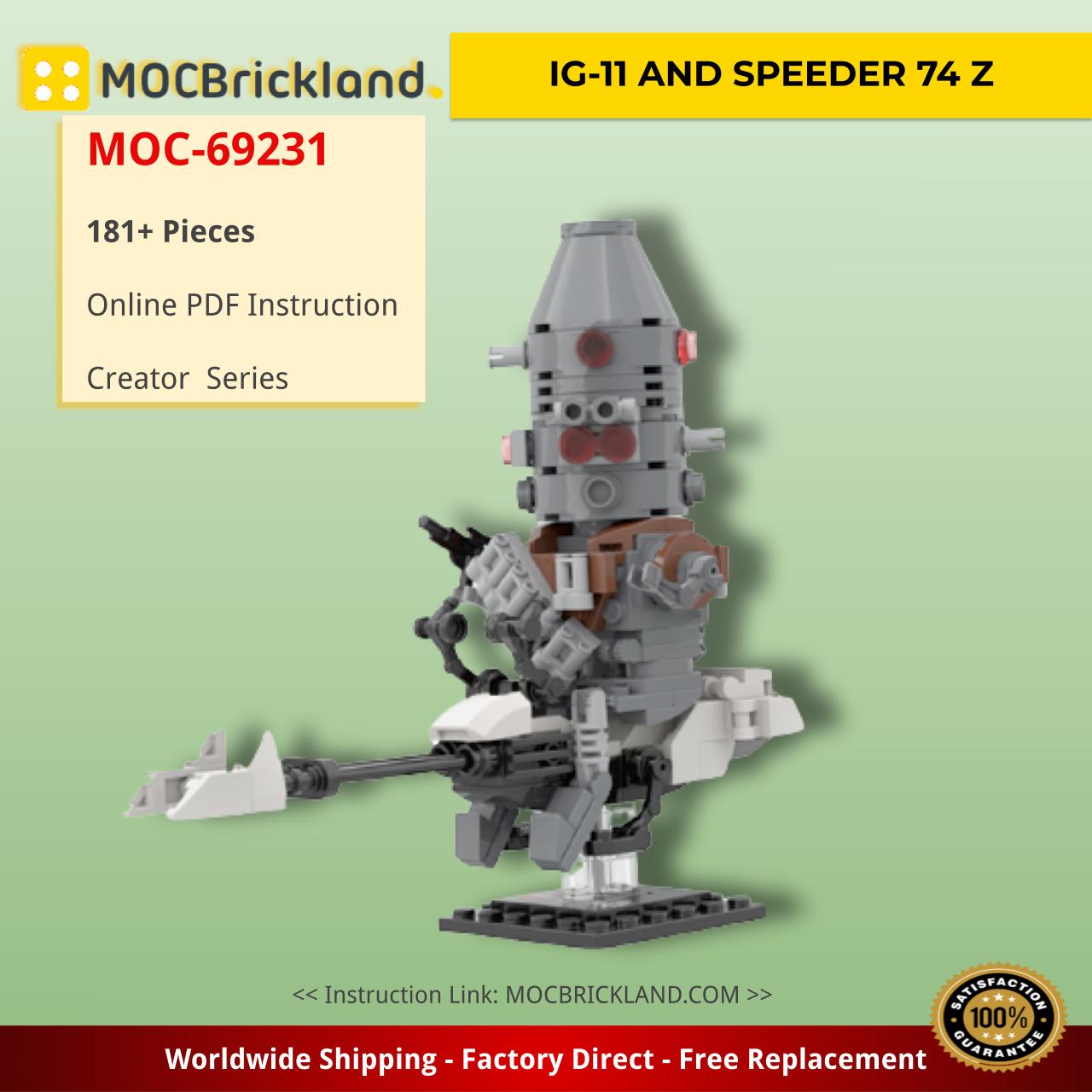 MOCBRICKLAND MOC-69231 IG-11 AND SPEEDER 74 Z