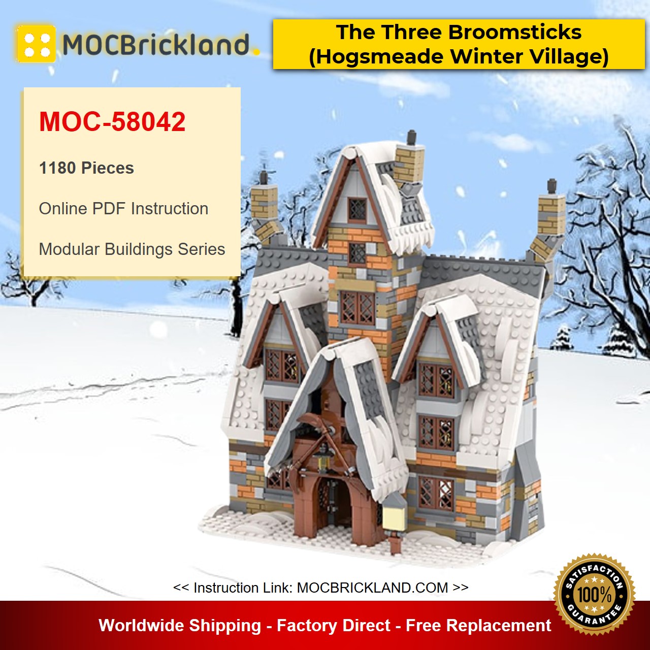 MOC-71237 Hogsmeade HoneyDukes from Harry Potter Village Winter Cabin Model  Toys Set 1184 Parts for Christmas 100% Compatible with LEGO Brand New and  High Quality 