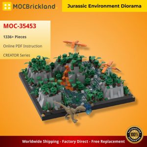 Creator Moc 35453 Jurassic Environment Diorama By Gabizon Mocbrickland (2)