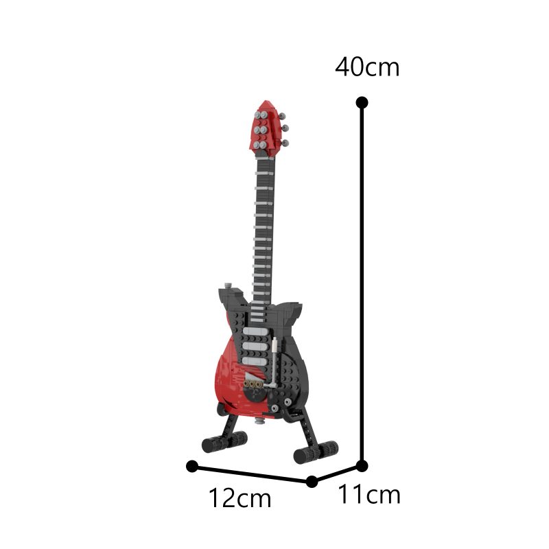 MOCBRICKLAND MOC-62847 Guitar Red Special and Display Stand