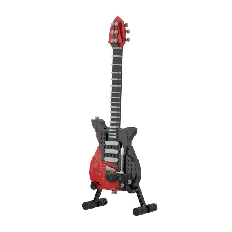 MOCBRICKLAND MOC-62847 Guitar Red Special and Display Stand