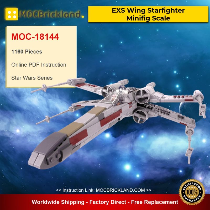 MOCBRICKLAND MOC 18144 EXS Wing Starfighter Minifig Scale