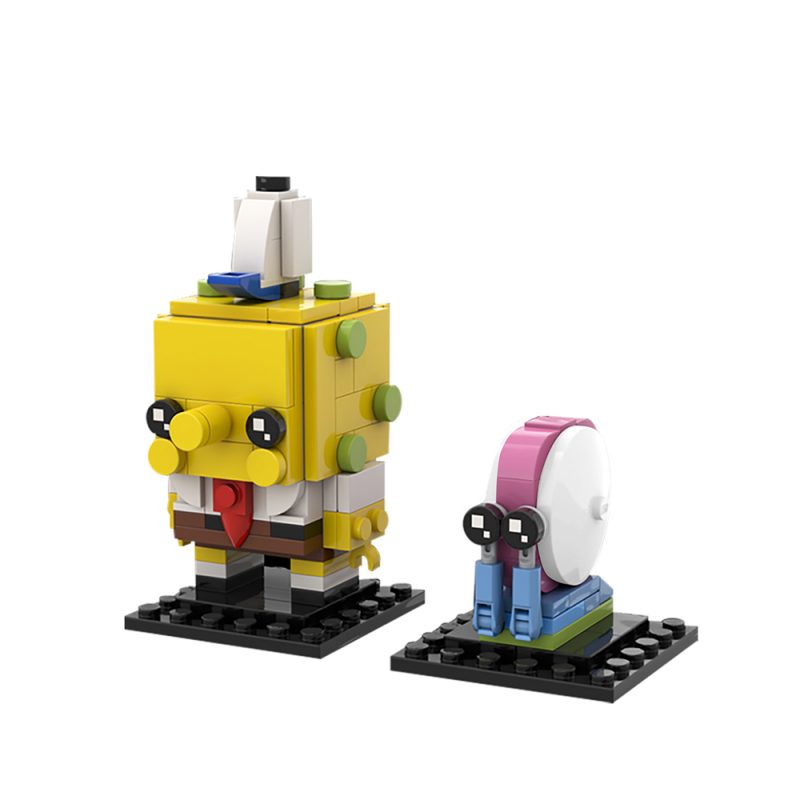 MOCBRICKLAND MOC-38051 Spongebob and Gary Brickheadz
