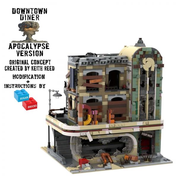 Mocbrickland Moc 40173 Downtown Diner Apocalypse Version (3)