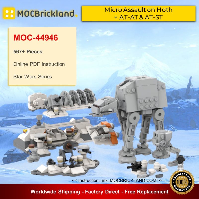 MOCBRICKLAND MOC-44946 Micro Assault on Hoth + AT-AT & AT-ST