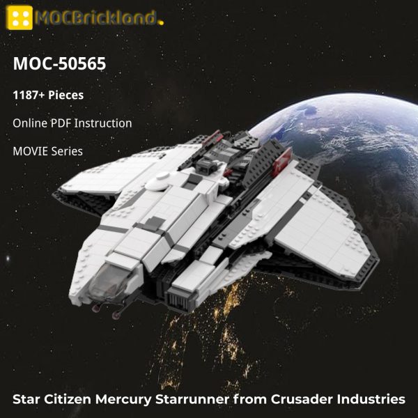 Mocbrickland Moc 50565 Star Citizen Mercury Starrunner From Crusader Industries (2)