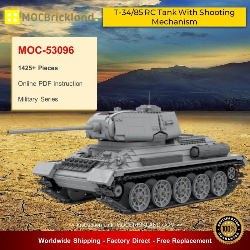 MOCBRICKLAND MOC-53096 T-34/85 RC Tank With Shooting Mechanism