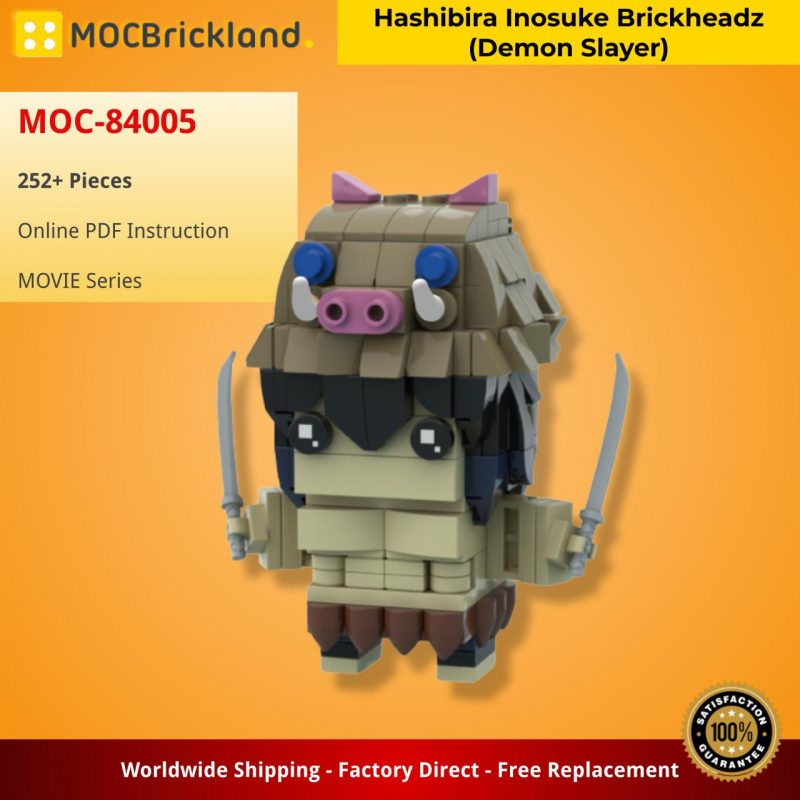 MOCBRICKLAND MOC-84005 Hashibira Inosuke Brickheadz (Demon Slayer)