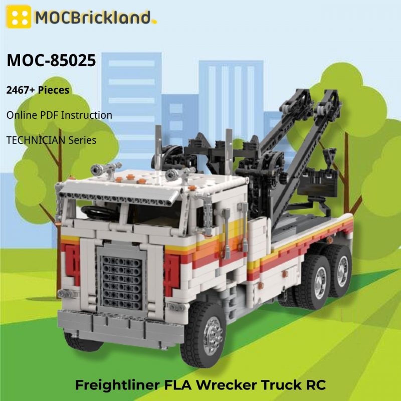MOCBRICKLAND MOC-85025 Freightliner FLA Wrecker Truck RC