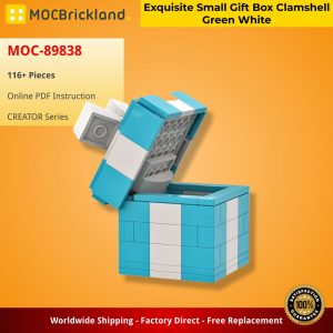 Mocbrickland Moc 89838 Exquisite Small Gift Box Clamshell Green White (2)