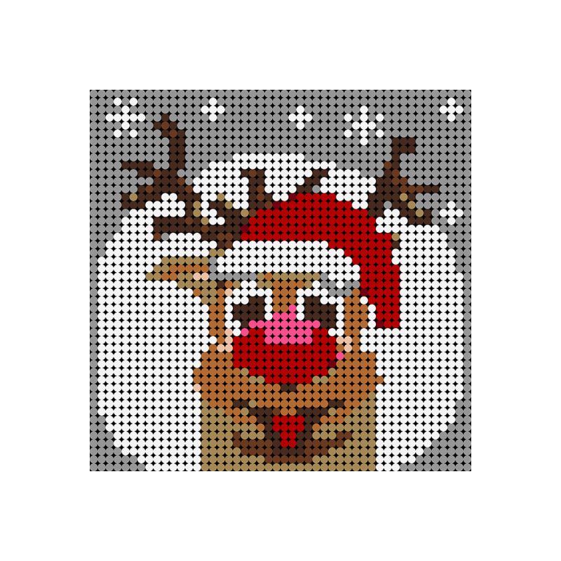 MOCBRICKLAND MOC-89842 Christmas Reindeer Pixel Art