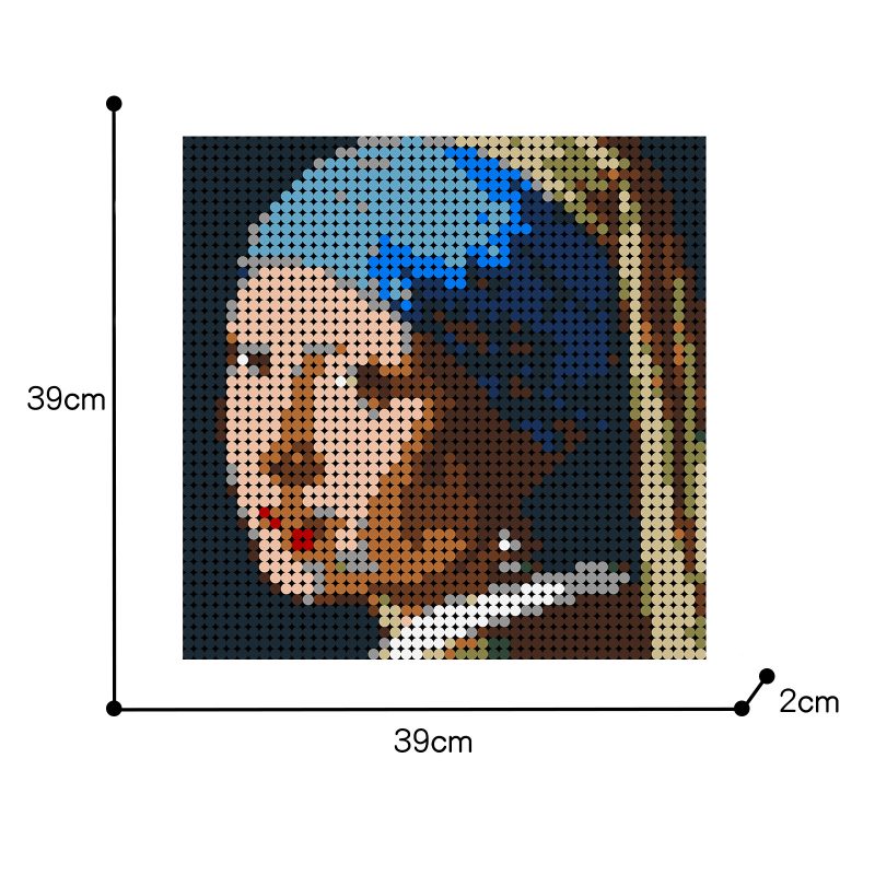 MOCBRICKLAND MOC-89843 Girl with a Pearl Earring Pixel Art