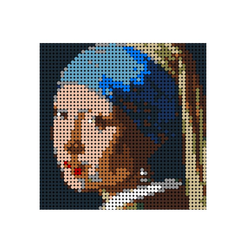 MOCBRICKLAND MOC-89843 Girl with a Pearl Earring Pixel Art