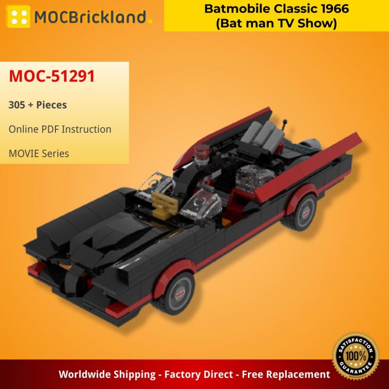 MOCBRICKLAND MOC-51291 Batmobile Classic 1966 (Bat man TV Show)
