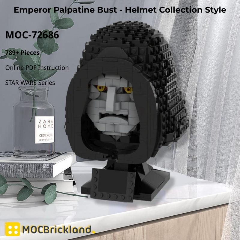 MOCBRICKLAND MOC-72686 Emperor Palpatine Bust – Helmet Collection Style