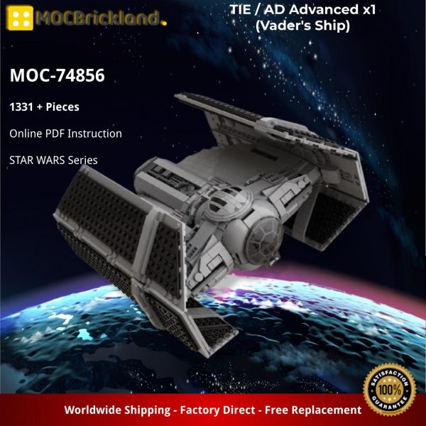 Star Wars Moc 74856 Tie Ad Advanced X1 (vader's Ship) By Thomin Mocbrickland (1)