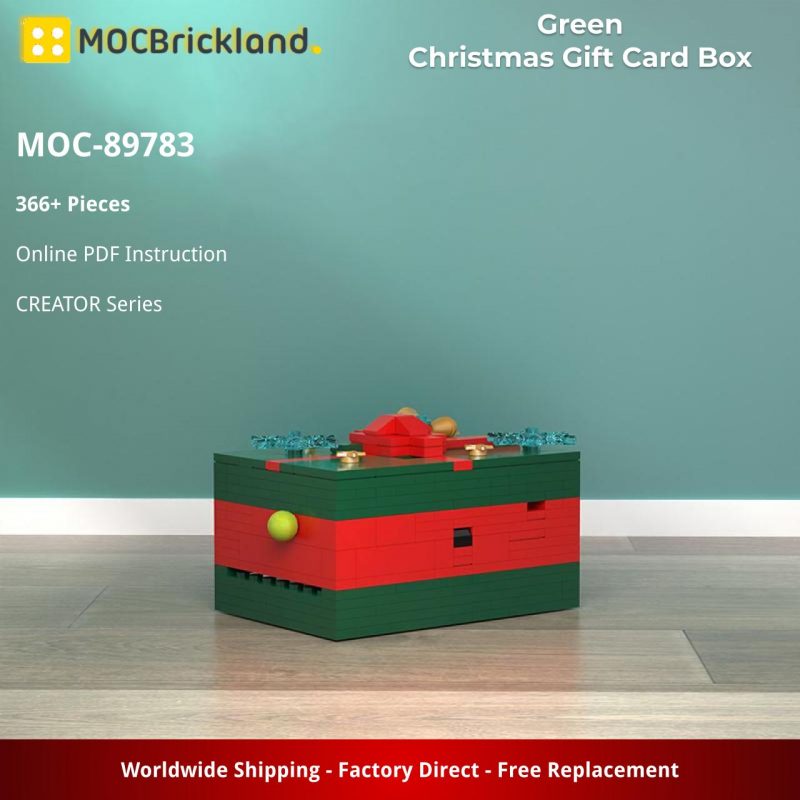 MOCBRICKLAND MOC-89783 Green Christmas Gift Card Box