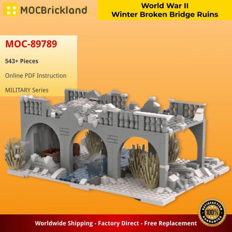 MOCBRICKLAND MOC-89789 World War II Winter Broken Bridge Ruins