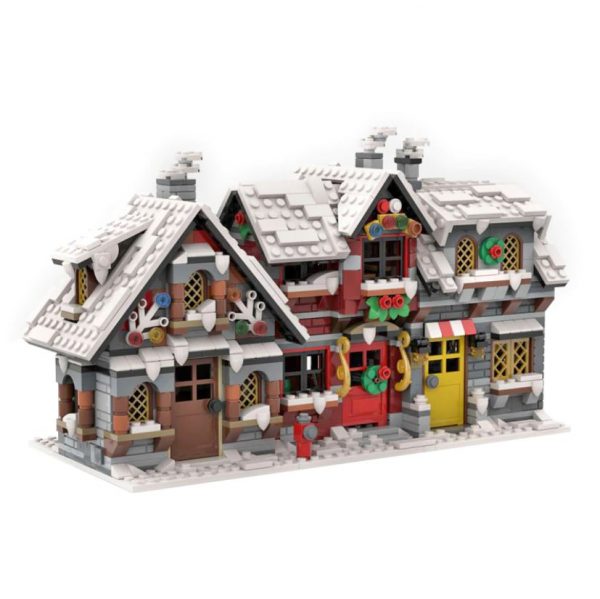 Modular Building Moc 58700 79497 Winter Christmas House Mocbrickland (10)
