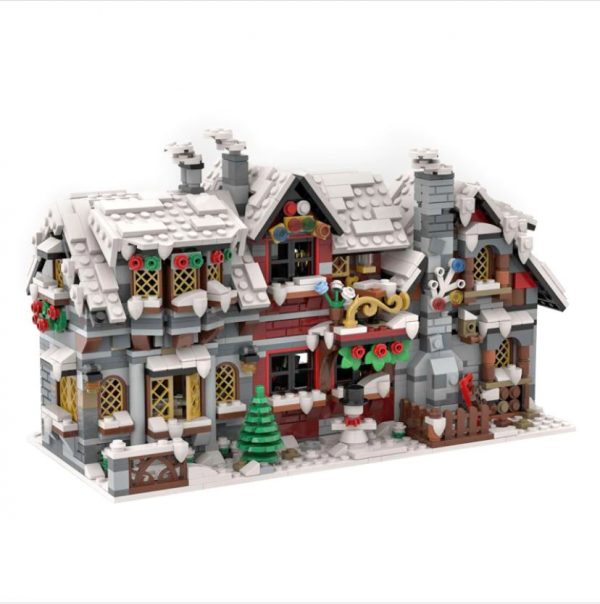Modular Building Moc 58700 79497 Winter Christmas House Mocbrickland (11)