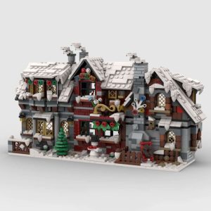 Modular Building Moc 58700 79497 Winter Christmas House Mocbrickland (8)