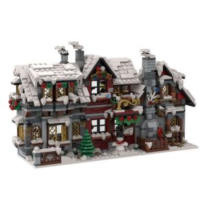 Modular Building Moc 58700 79497 Winter Christmas House Mocbrickland (9)