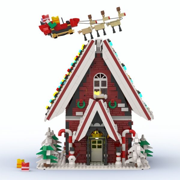 Modular Building Moc 89798 Christmas Snow House Mocbrickland (4)