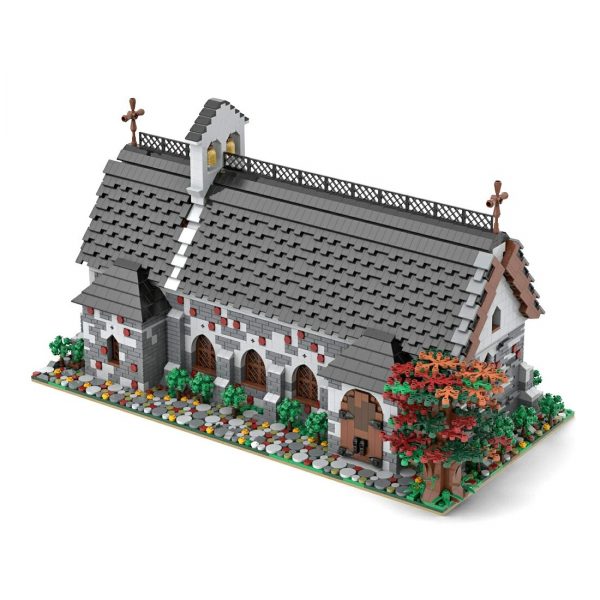 Modular Building Moc 89810 Medieval Church By Mini Custom Set Mocbrickland (1)