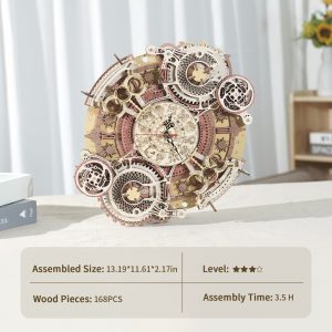 Creator Robotime Lc601 Lc801 3d Wooden Zodiac Wall Clock (11)