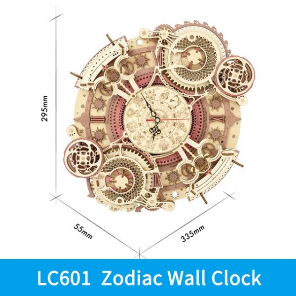 Creator Robotime Lc601 Lc801 3d Wooden Zodiac Wall Clock (14)