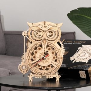 Creator Robotime Lk503 Owl Clock (15)