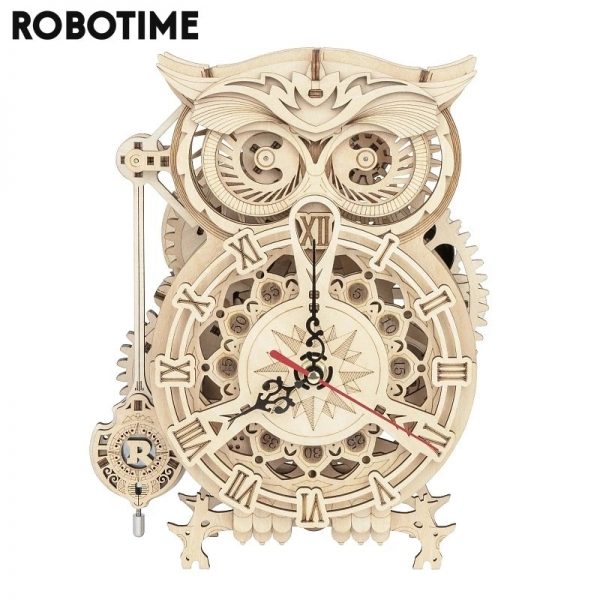 Creator Robotime Lk503 Owl Clock (16)