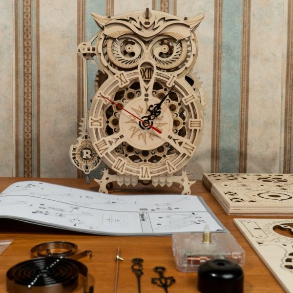 Creator Robotime Lk503 Owl Clock (5)