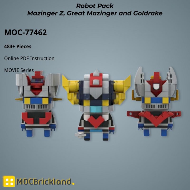 MOCBRICKLAND MOC-77462 Robot Pack Mazinger Z, Great Mazinger and Goldrake