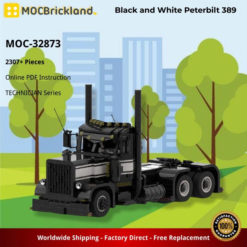 MOCBRICKLAND MOC-32873 Black and White Peterbilt 389