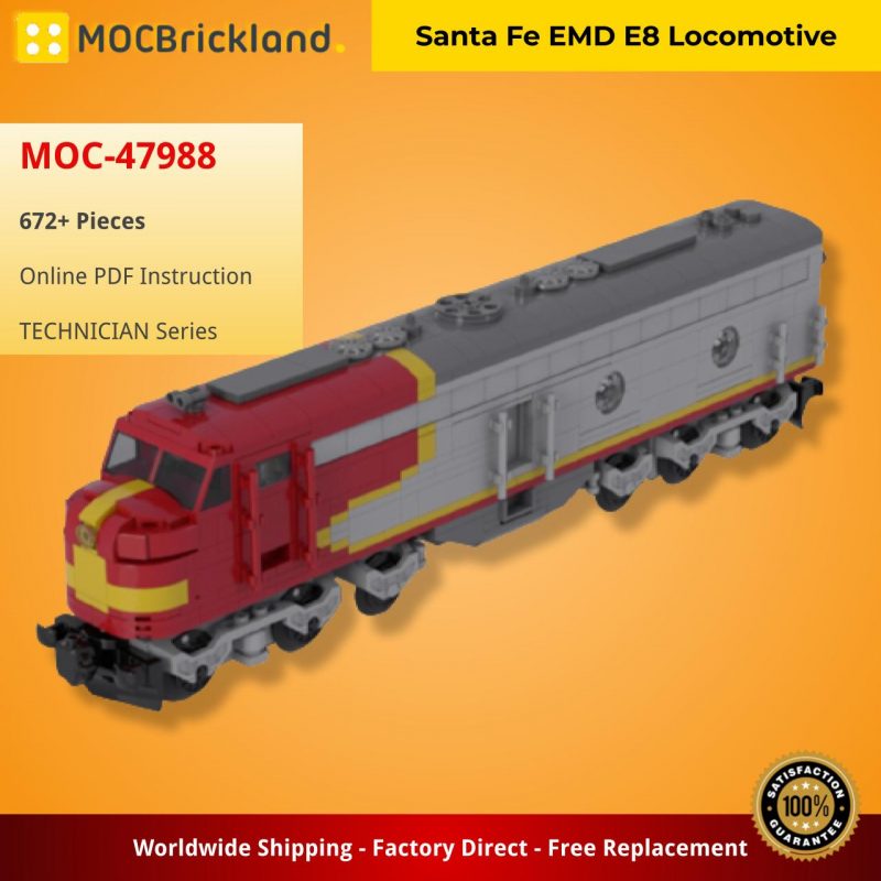 MOCBRICKLAND MOC-47988 Santa Fe EMD E8 Locomotive