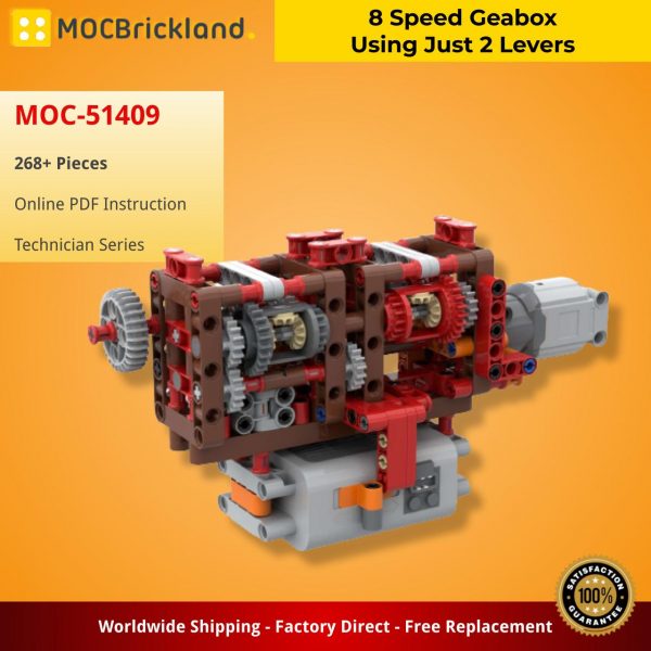Mocbrickland Moc 51409 8 Speed Geabox Using Just 2 Levers (2)