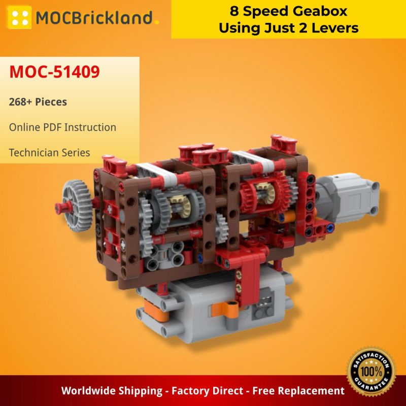 MOCBRICKLAND MOC-51409 8 Speed Geabox Using Just 2 Levers