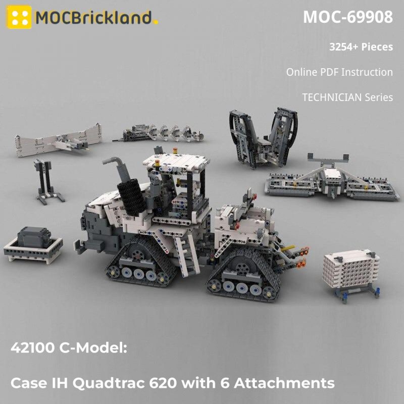 MOCBRICKLAND MOC-69908 42100 C-Model: Case IH Quadtrac 620 with 6 Attachments