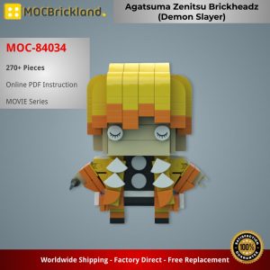 Movie Moc 84034 Agatsuma Zenitsu Brickheadz (demon Slayer) By Legomania Josh Mocbrickland (3)