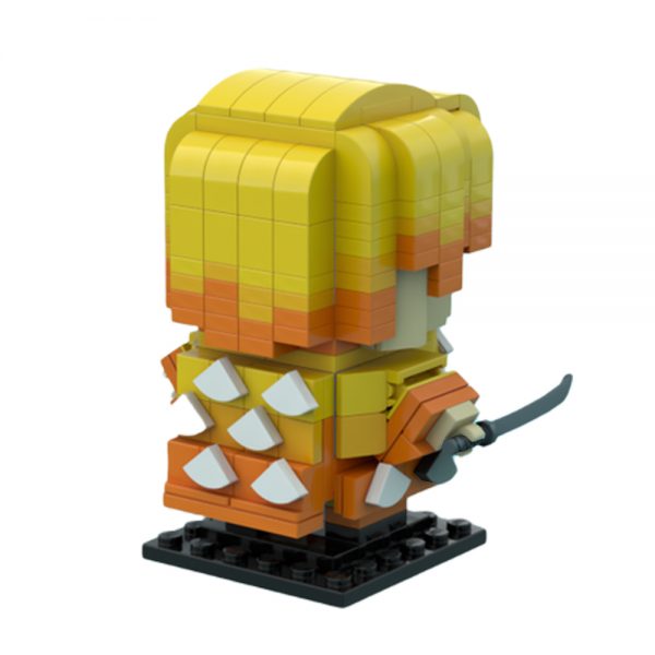 Movie Moc 84034 Agatsuma Zenitsu Brickheadz (demon Slayer) By Legomania Josh Mocbrickland (5)