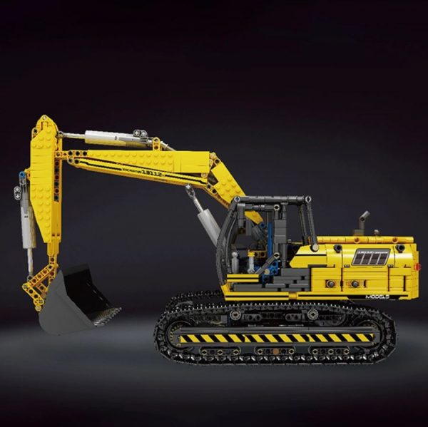 Mould King 17032 Yellow Link Belt 250 X 3 Mechanical Excavator (3)