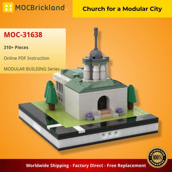 Mocbrickland Moc 31638 Church For A Modular City (2)